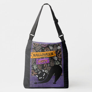 Bolsa de tocador de Halloween y Cat Black