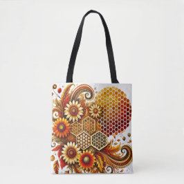 Bolsa de tocador de honeycomb y girasol