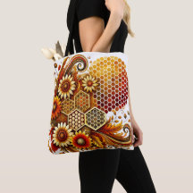 Bolsa de tocador de honeycomb y girasol
