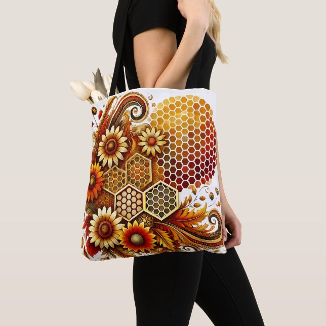 Bolsa de tocador de honeycomb y girasol (Detalle)