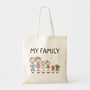 Bolsa de tocador de la familia de figuras de palo 