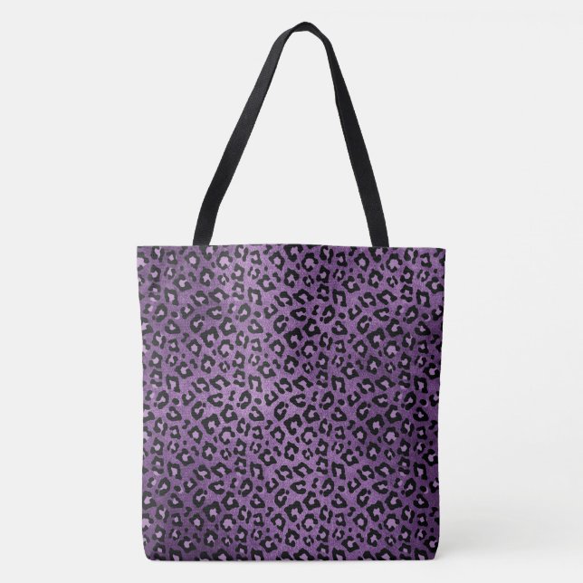Bolsa de tocador de leopardo morado oscuro (Anverso)
