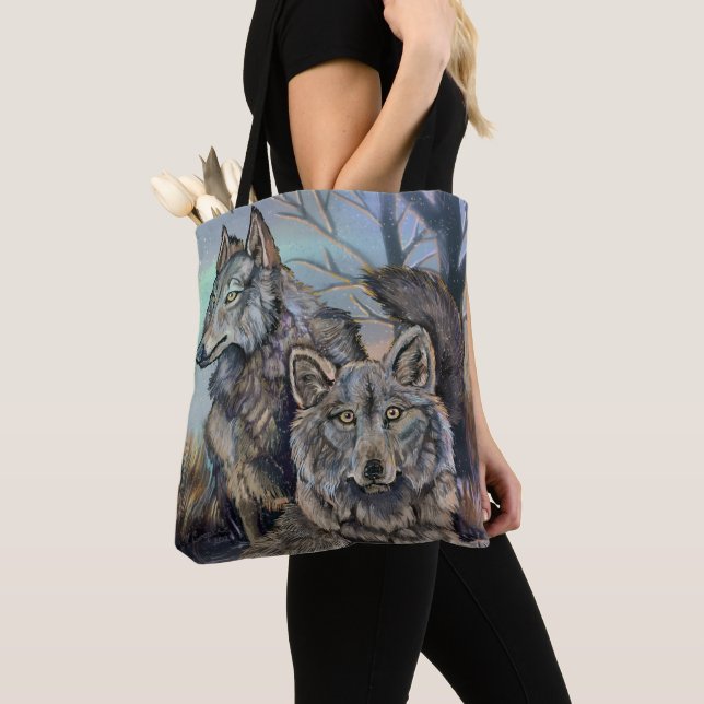 Bolsa de tocador de lobos de invierno (Detalle)