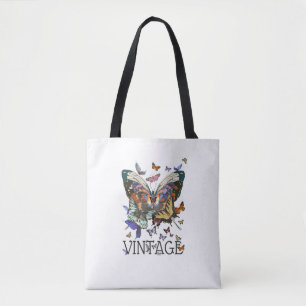 Bolsa de tocador de mariposa vintage Boho Tote