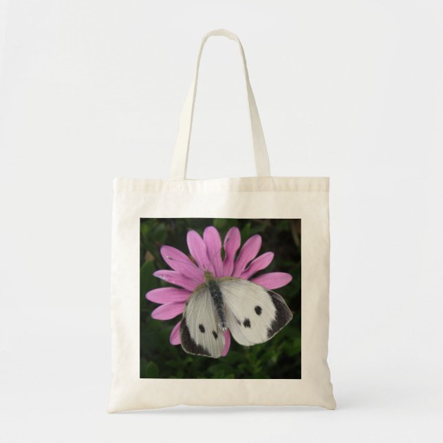 Bolsa de tocador de mariposa y flor rosa (Frente)