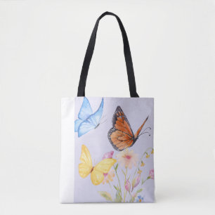 Bolsa de tocador de mariposa y vibraciones florale