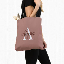 Bolsa de tocador de monograma de cinnamón elegante