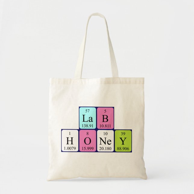 Bolsa de tocador de nombre de tabla periódica de L (Frente)