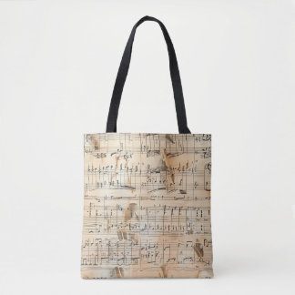 Bolsa de tocador de notación de música vintage - D