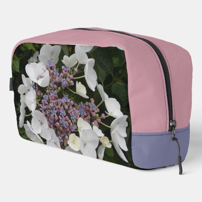 Bolsa de tocador de patrón de flores de hidrangea  (Esquina derecha)