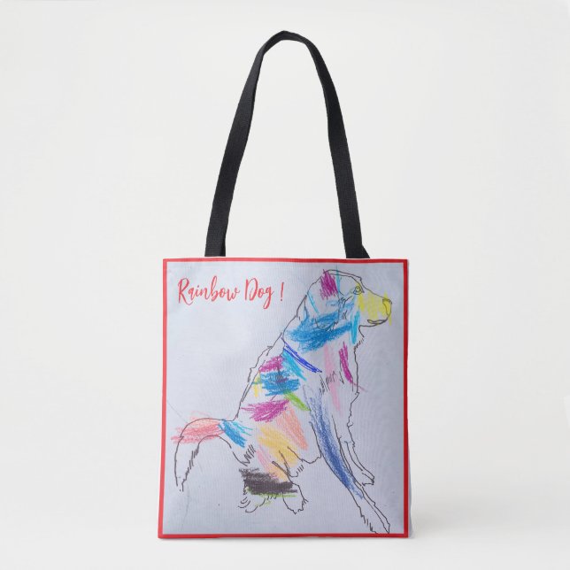 Bolsa de tocador de perro con arco iris (Anverso)