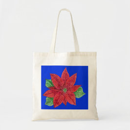 Bolsa de tocador de Poinsettia, fondo azul