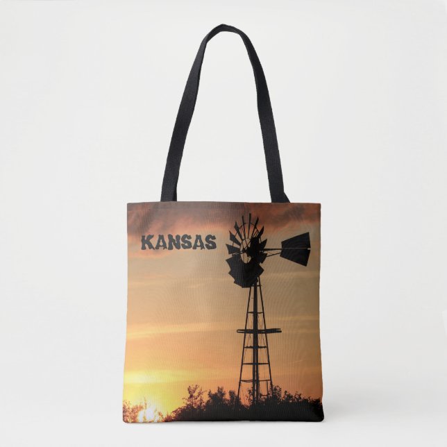 Bolsa de tocador de sunset de Windmill de Kansas (Anverso)