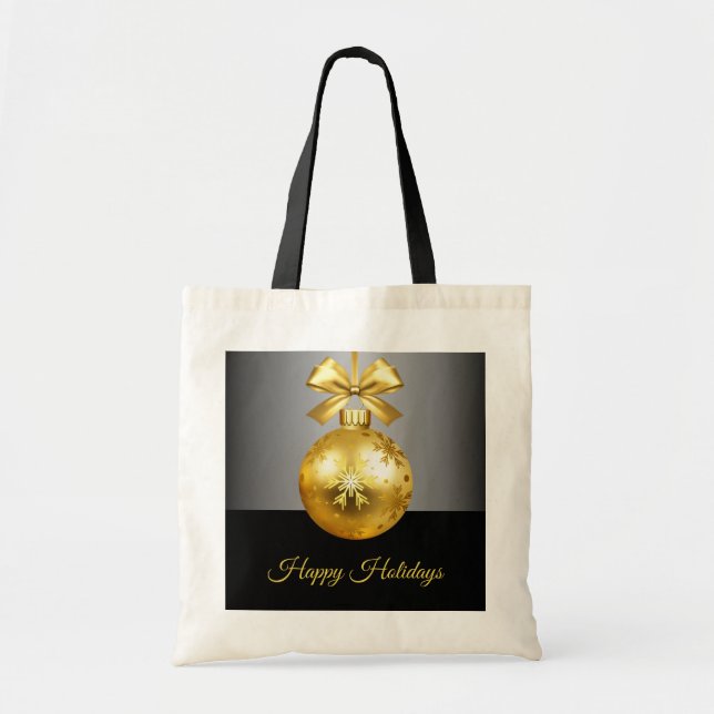 Bolsa de tocador de vacaciones con ornamento dorad (Frente)