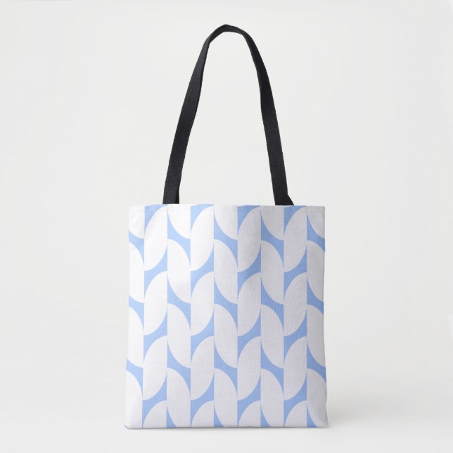 Bolsa de tocador geométrica moderna azul y blanco (Anverso)