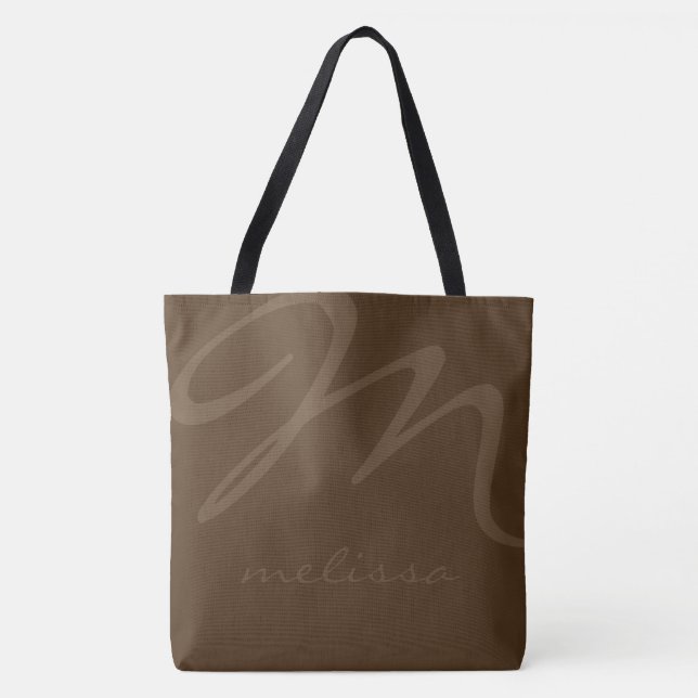 bolsa de tocador marrón con su nombre (Anverso)