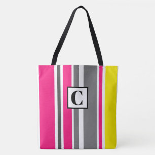 Bolsa de tocador monogramada a rayas