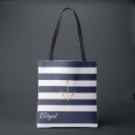 Bolsa de tocador personalizada de la bandera náuti<br><div class="desc">Presentador náutico sobre fondo azul marino y franja blanca,  fiesta de novias personalizada en la bolsa. Personalice el texto,  el estilo de fuente,  el color y el tamaño. Las franjas mostradas en azul marino se pueden personalizar según su elección de color.</div>