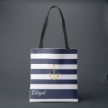 Bolsa de tocador personalizada de la bandera náuti<br><div class="desc">Presentador náutico sobre fondo azul marino y franja blanca,  fiesta de novias personalizada en la bolsa. Personalice el texto,  el estilo de fuente,  el color y el tamaño. Las franjas mostradas en azul marino se pueden personalizar según su elección de color.</div>