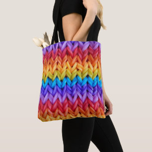 Bolsa de tocador Rainbow Knit retro clásico
