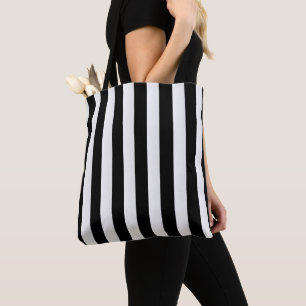 Bolsa de tocador rayada en blanco y negro
