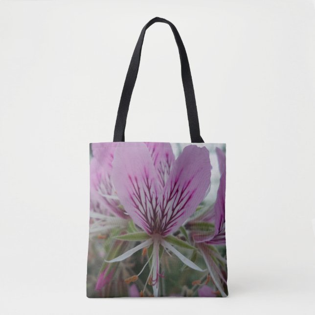 Bolsa de tocador rosa de flor roja (Anverso)
