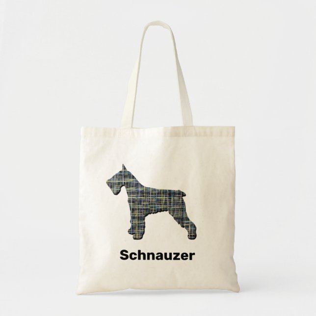 Bolsa de tocador Schnauzer Silhouette amarillo y n (Frente)