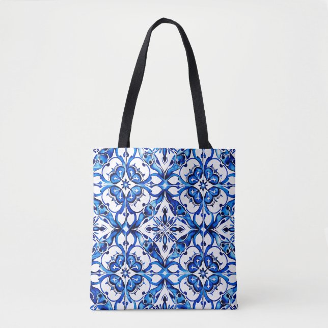 Bolsa de tocador Vibrant Royal Blue tile Design (Anverso)