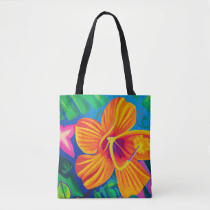 Bolsa de tocino tropical de hibisco naranja