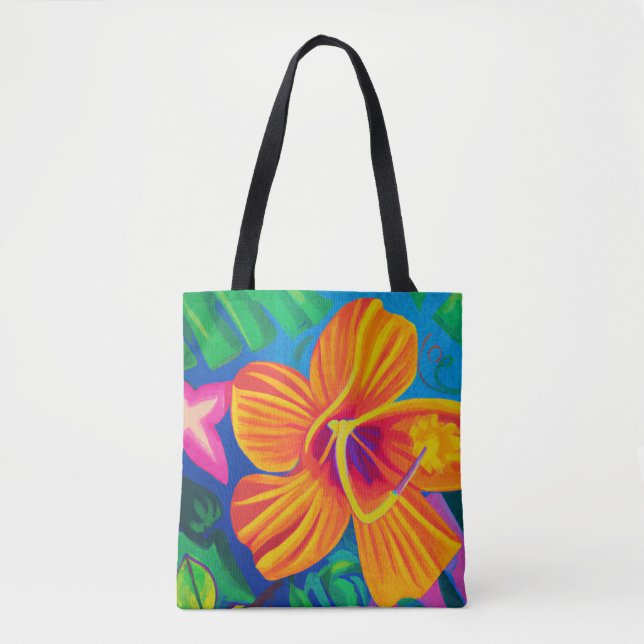 Bolsa de tocino tropical de hibisco naranja (Anverso)