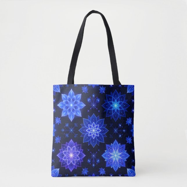 Bolsa De Toque Místico Con Flor Azul Púrpura Azul  (Anverso)