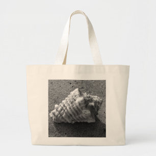 Bolsa de Toques de Conch Seashell Black and White