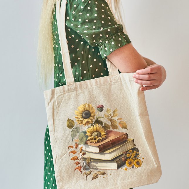 Bolsa de toques de girasol y libros (Subido por el creador)