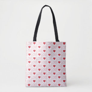 Bolsa de toques del patrón de amor - Esquema rojo