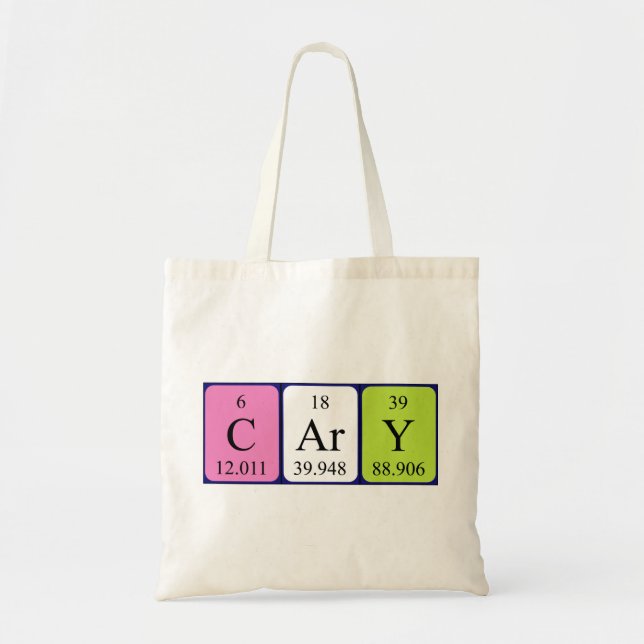Bolsa de toscas con nombre de tabla periódica de C (Frente)