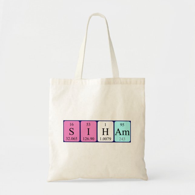 Bolsa de toscas con nombre de tabla periódica de S (Frente)