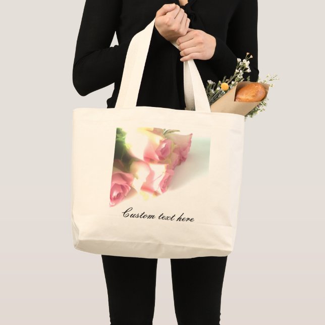 Bolsa de toscas de boda Jumbo con foto rosa rosa r (Anverso (producto))