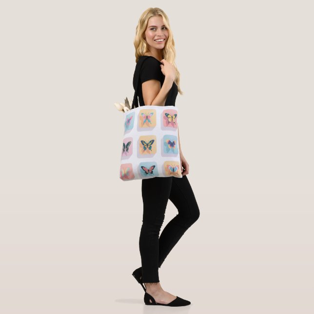Bolsa de toscas retro con mariposa (Puesto)