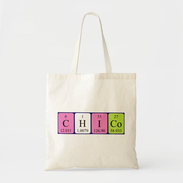 Bolsa de toscina con nombre de tabla periódica de  (Frente)