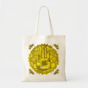 Bolsa de tosco de Hamsa Hand Yellow Lotus