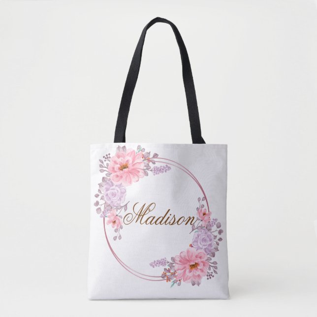 Bolsa De Tosta De Floral Rosa/Púrpura (Anverso)
