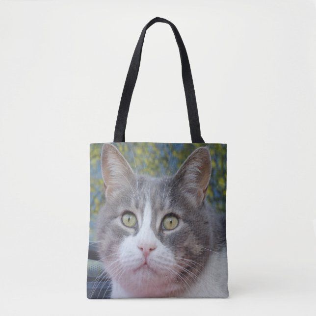 Bolsa De Tosta De Gato Blanco Gris (Anverso)