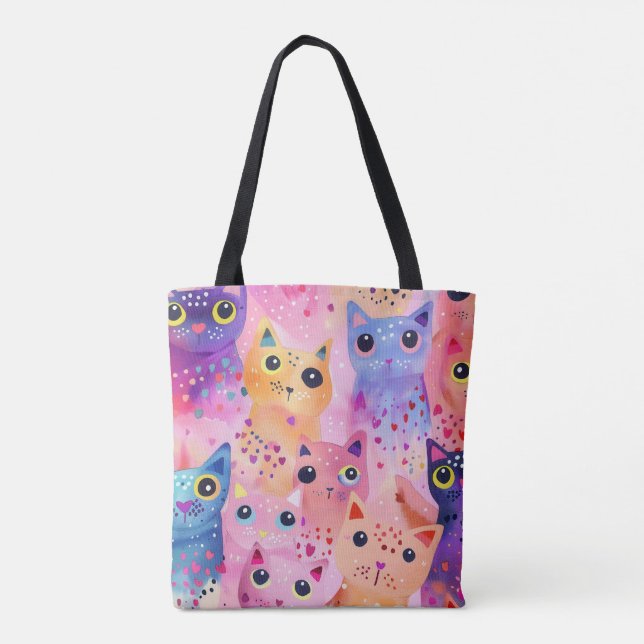 Bolsa De Tosta De Gato Colorido Adorable | Cronolo (Reverso)