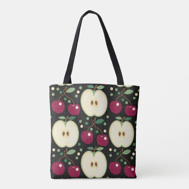 Bolsa De Tosta De Manzanas Verdes Y Cerezas Rojas (Reverso)