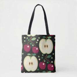 Bolsa De Tosta De Manzanas Verdes Y Cerezas Rojas