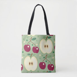 Bolsa De Tosta De Manzanas Verdes Y Cerezas Rojas