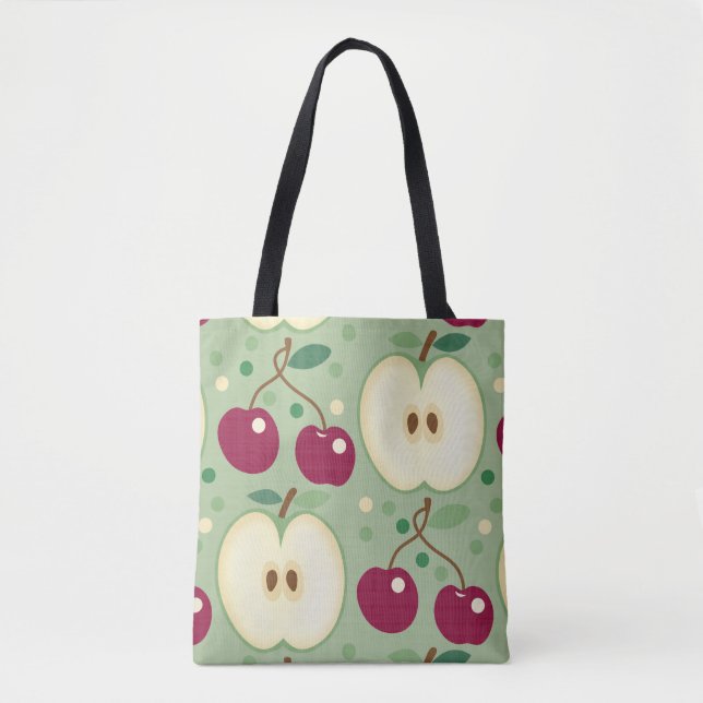 Bolsa De Tosta De Manzanas Verdes Y Cerezas Rojas (Anverso)