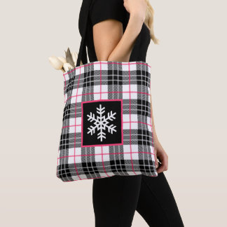Bolsa de Tosta de Snowflake, negra, blanca y rosa