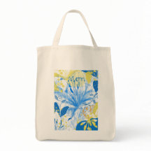 Bolsa De Tosta Floral Azul Amarillo De Mamá
