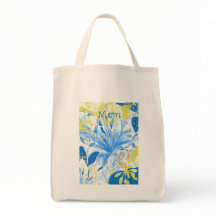 Bolsa De Tosta Floral Azul Amarillo De Mamá